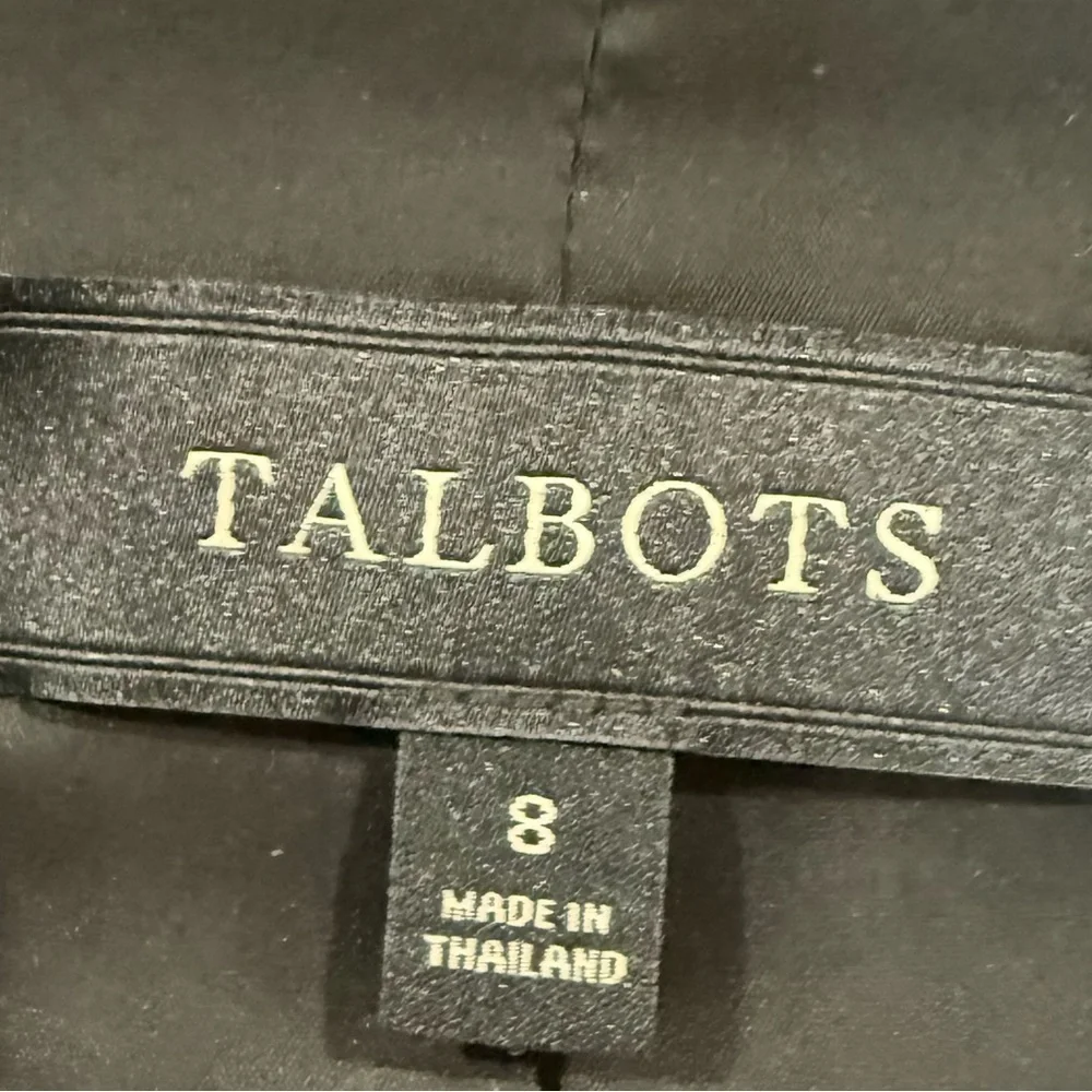 Talbots Blazer Wool Blend Jacket Velvet Collar Tailored Classic Black Size 8